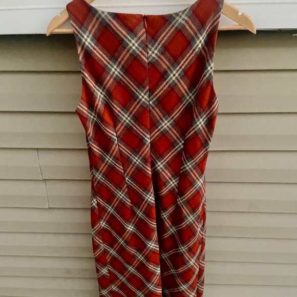 Gorgeous and Elegant Orange/Grey Plaid Dress - Trio New York - Like New! - Picture 6 of 8